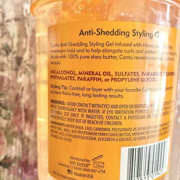 Cantu Shea Butter Maximum Hold Anti-shedding Styling Gel Honey 18.5oz No Crunch - Picture 6 of 7